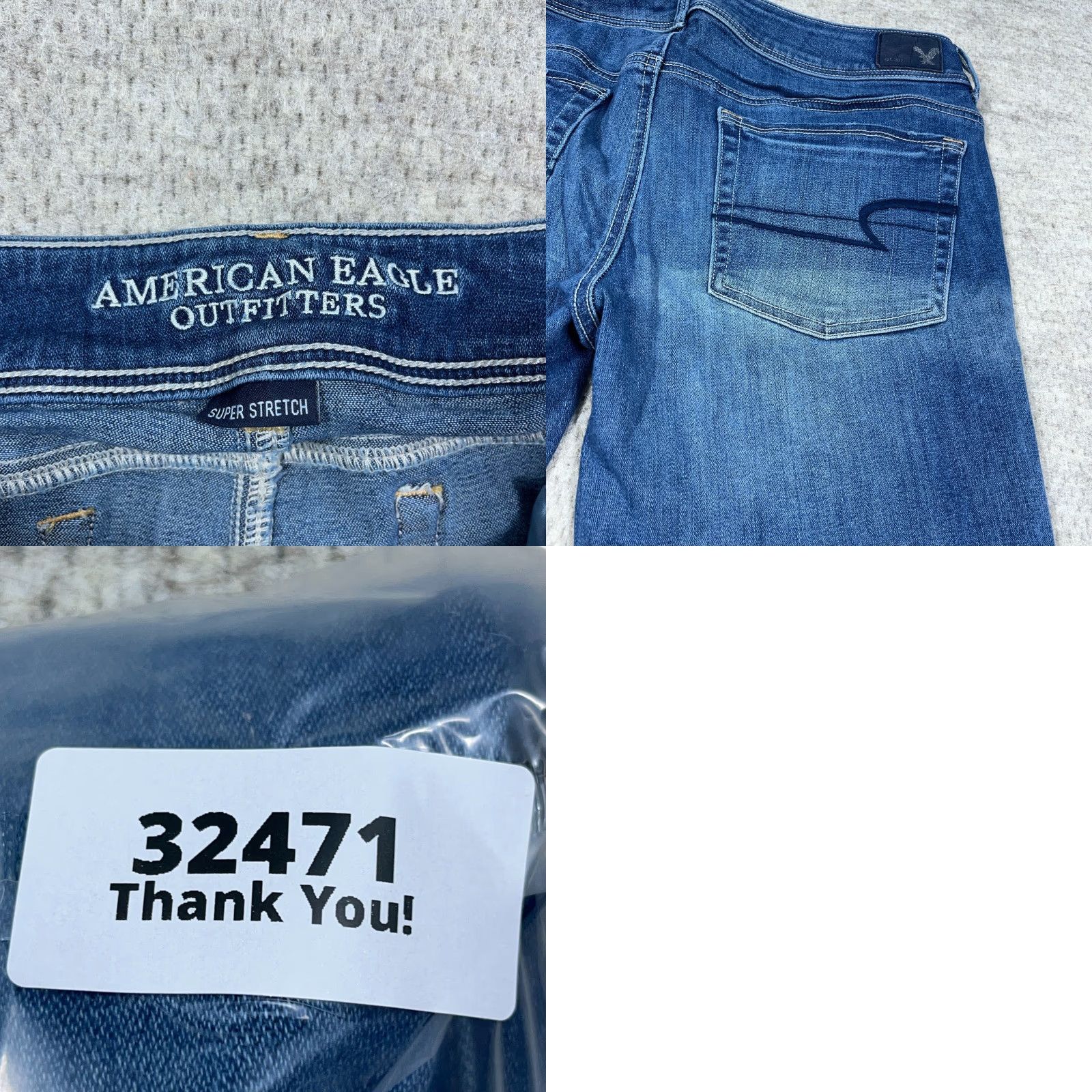 American Eagle Outfitters VINTAGE American Eagle Outfitters Jeans Women 14 Kick Boot Cut Mid Rise Med Wash Faded Denim Boho Size 36" / US 14 / IT 50 - 9 Thumbnail
