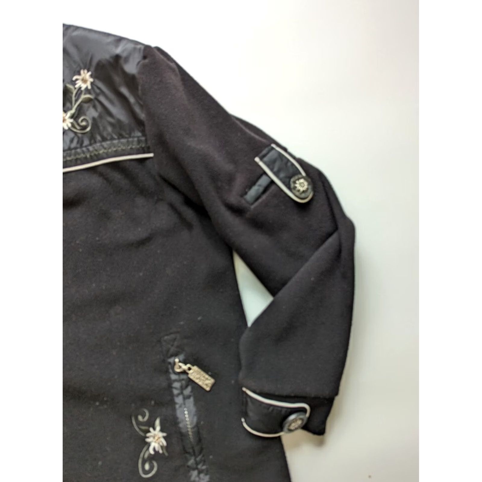 Vintage Fantasy Swiss Alp Fleece Zip Jacket Women L Black Size L / US 10 / IT 46 - 7 Thumbnail