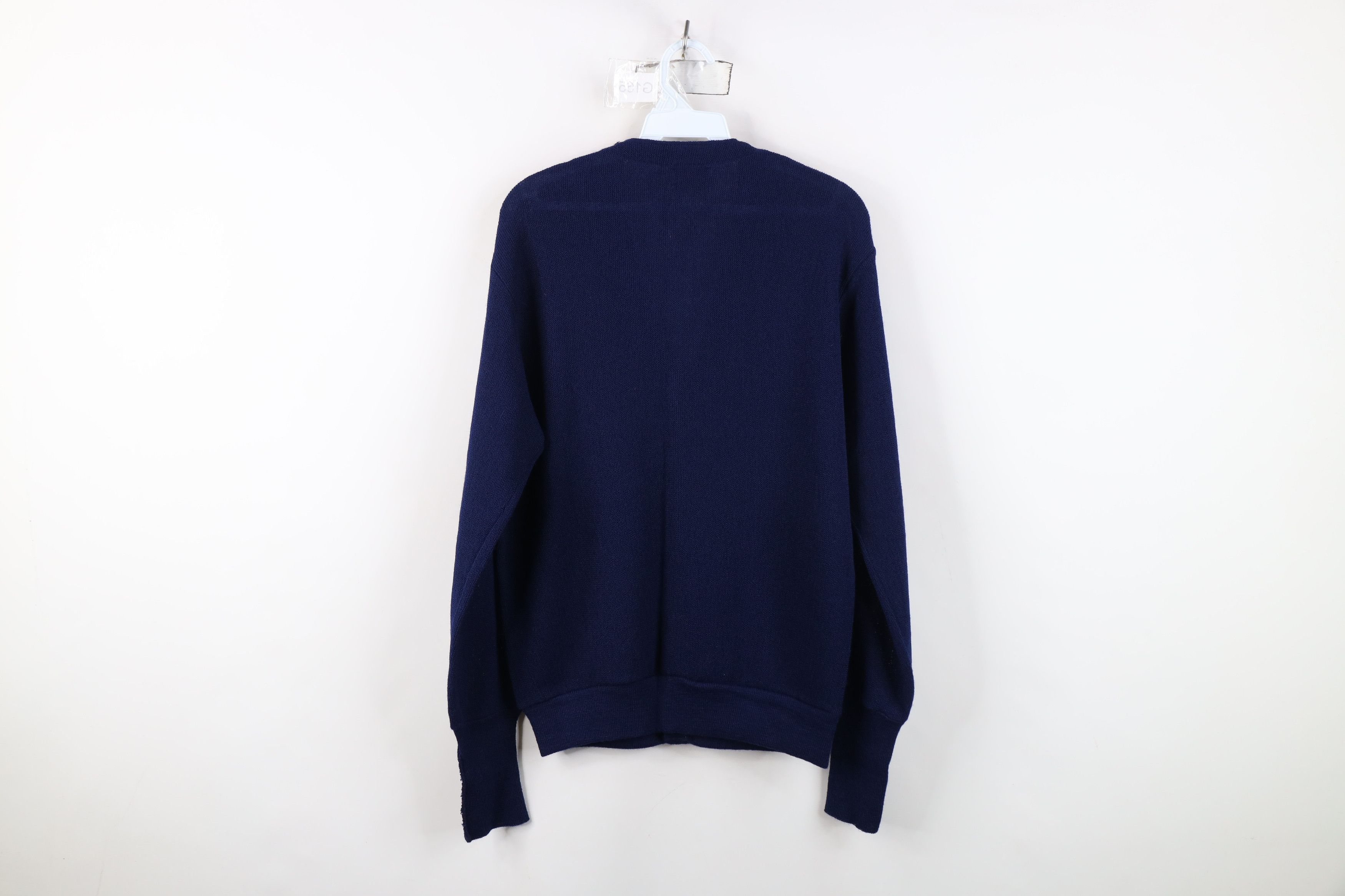 Vintage Vintage 70s Streetwear Blank Knit Cardigan Sweater Blue USA Size US M / EU 48-50 / 2 - 7 Thumbnail
