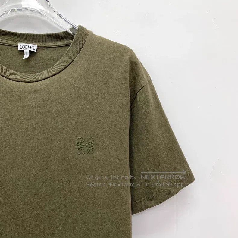 Loewe Loewe Military green logo embroidery cotton round-neck sho Size XS / US 0-2 / IT 36-38 - 3 Thumbnail