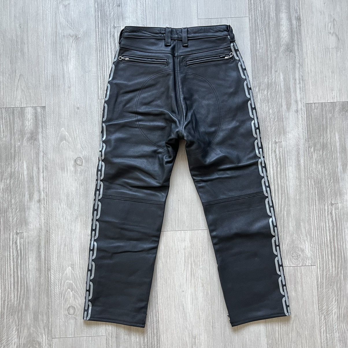 Supreme × Vanson Leathers Supreme x Vanson Ghost Rider Leather Pants (Black) Size US 32 / EU 48 - 2 Thumbnail