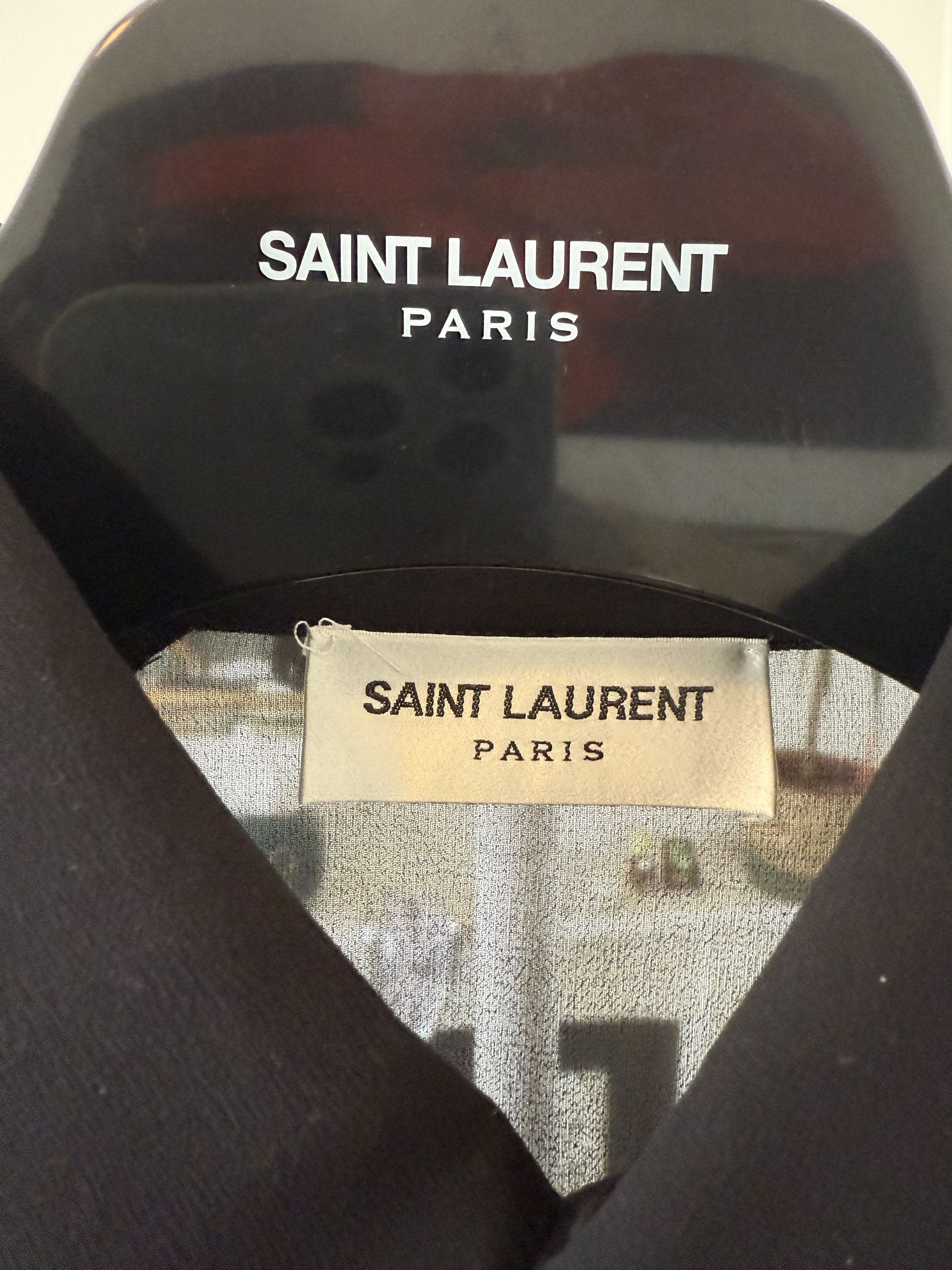 Saint Laurent Paris SS23 Saint Laurent Silk Black See-Through Shirt Size US M / EU 48-50 / 2 - 9 Thumbnail