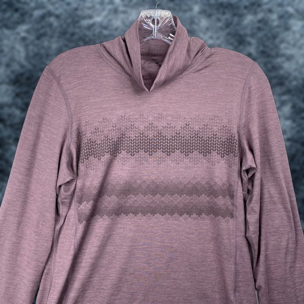 Kyodan Kyodan Womens Top L Purple Geometric Print Long Sleeve Mock Neck Performance Shirt Size L / US 10 / IT 46 - 1 Thumbnail