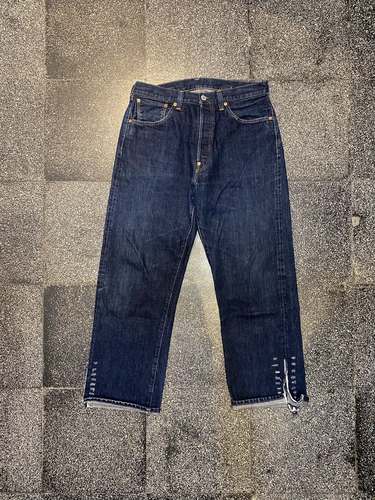 Levi's × Levi's Vintage Clothing × Vintage LVC Levis 501XX Repro1937 Selvedge Denim Indigo Big E Buckle Size US 33 - 7 Thumbnail