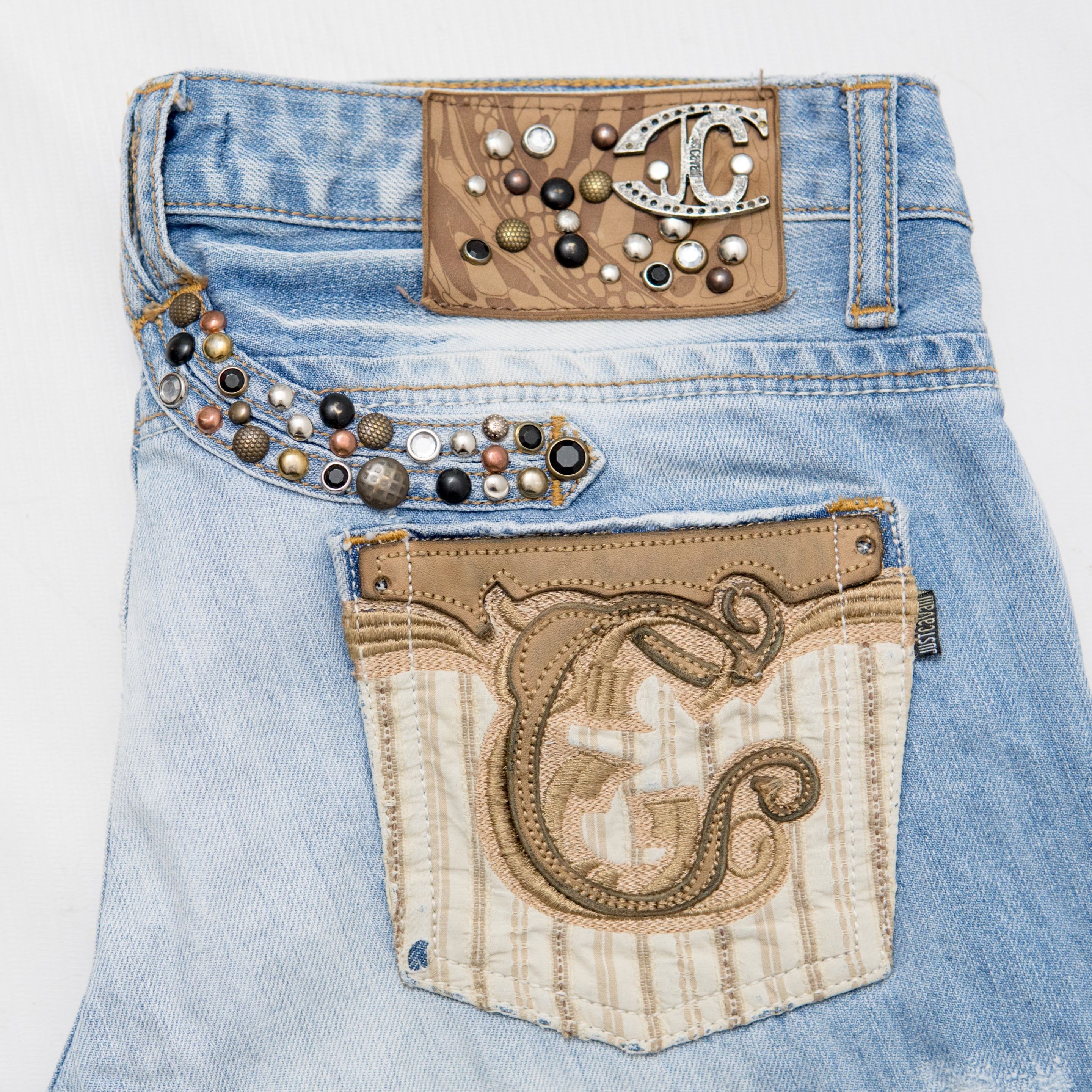 Just Cavalli Just Cavalli Light Blue Distressed Jeans W29 Straight Leg Size 29" - 6 Thumbnail