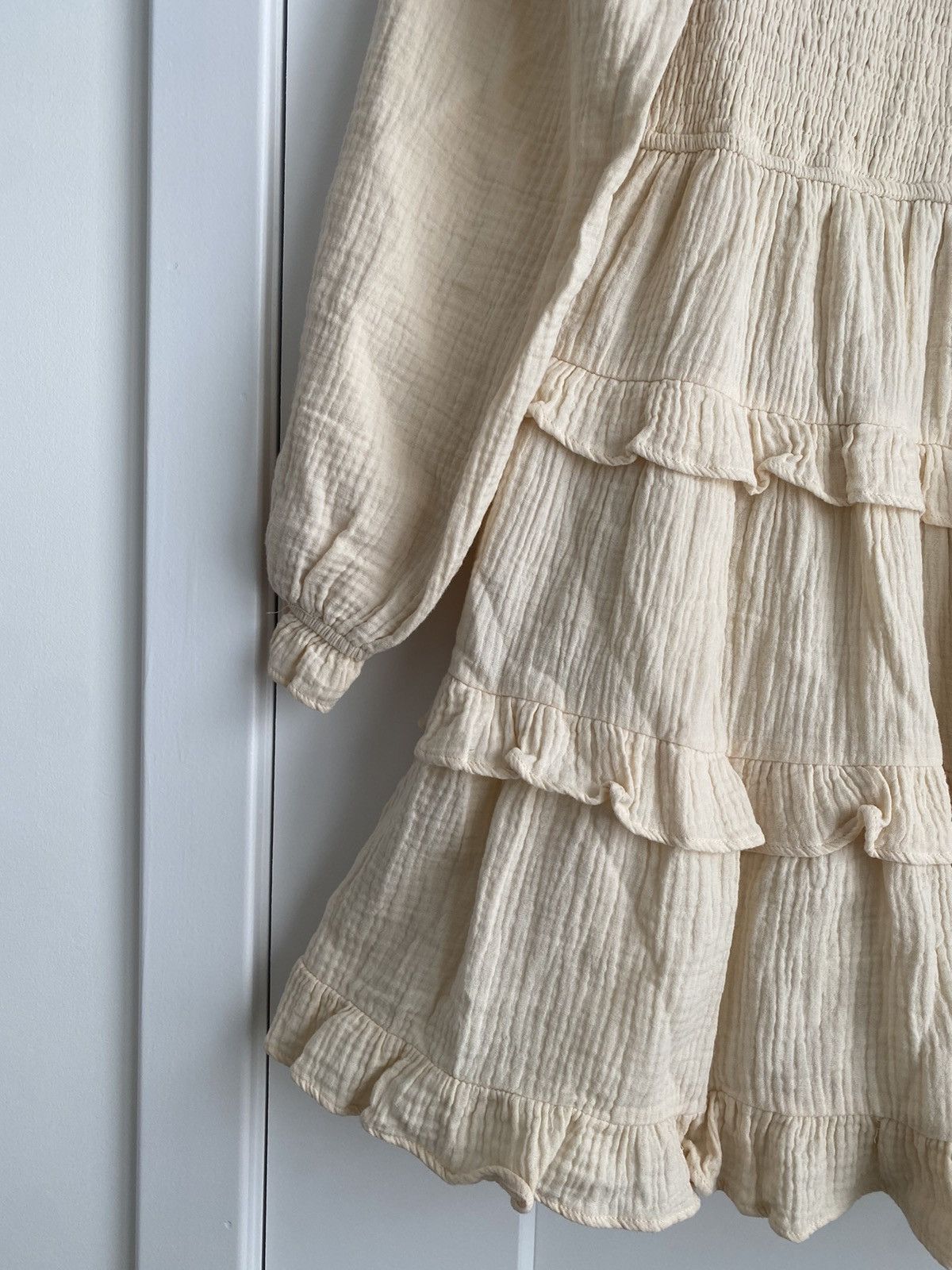 Other &merci taupe brown Puff Sleeve Babydoll ruffled Mini sz S Size S / US 4 / IT 40 - 6 Thumbnail