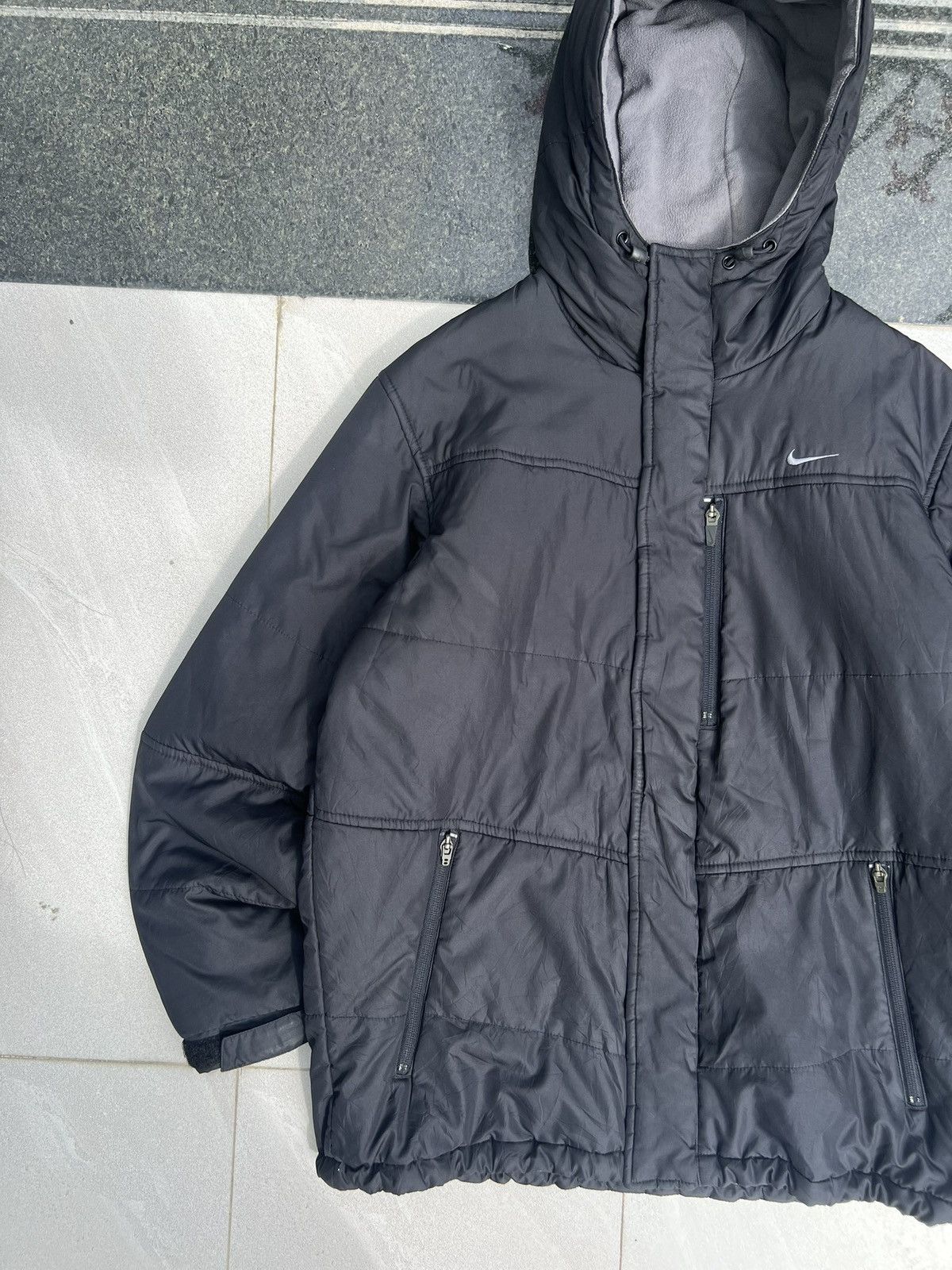 Nike 90s Nike Swoosh Vintage Y2K Gorpcore Hooded Puffer Jacket Size US M / EU 48-50 / 2 - 2 Thumbnail