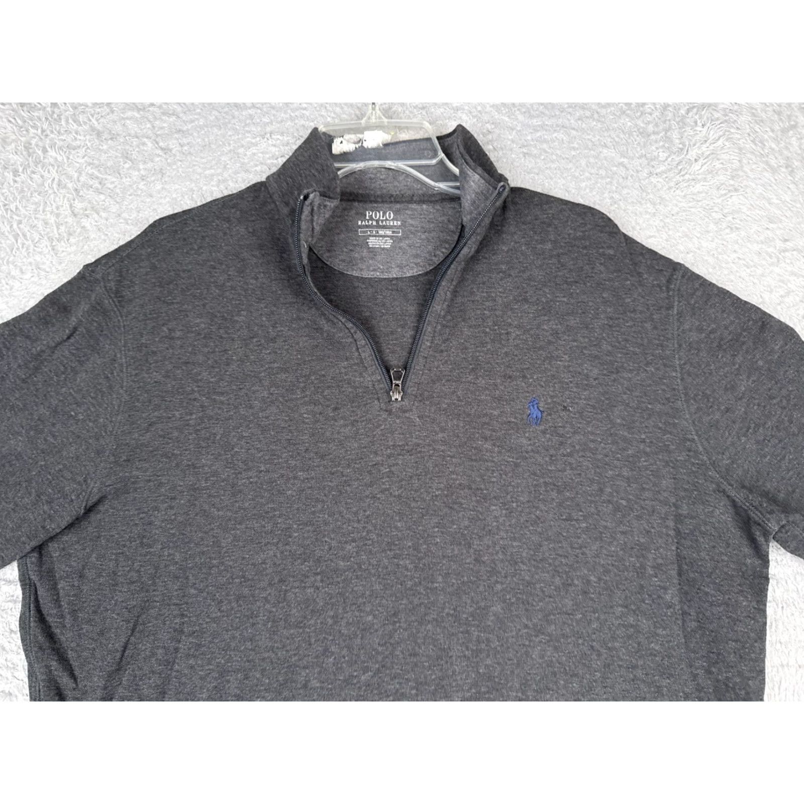 Ralph Lauren Polo Ralph Lauren Sweater Adult Large Gray 1/4 Zip Mock Neck Cotton Blend Pullover Size US L / EU 52-54 / 3 - 4 Thumbnail