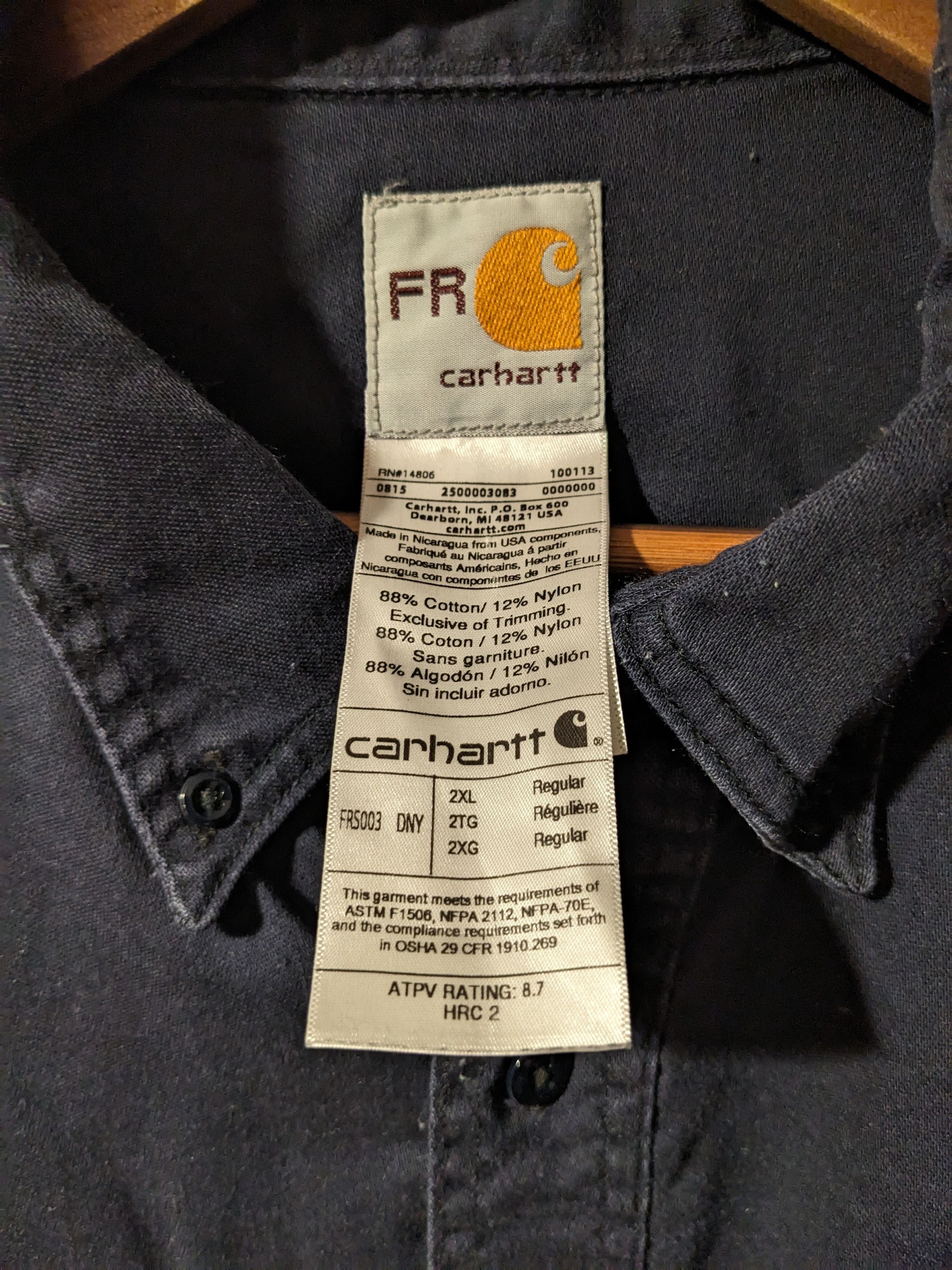 Carhartt × Vintage Vintage Carhartt Fire Resistance Blue XX-Large Shirt Size US XXL / EU 58 / 5 - 3 Thumbnail