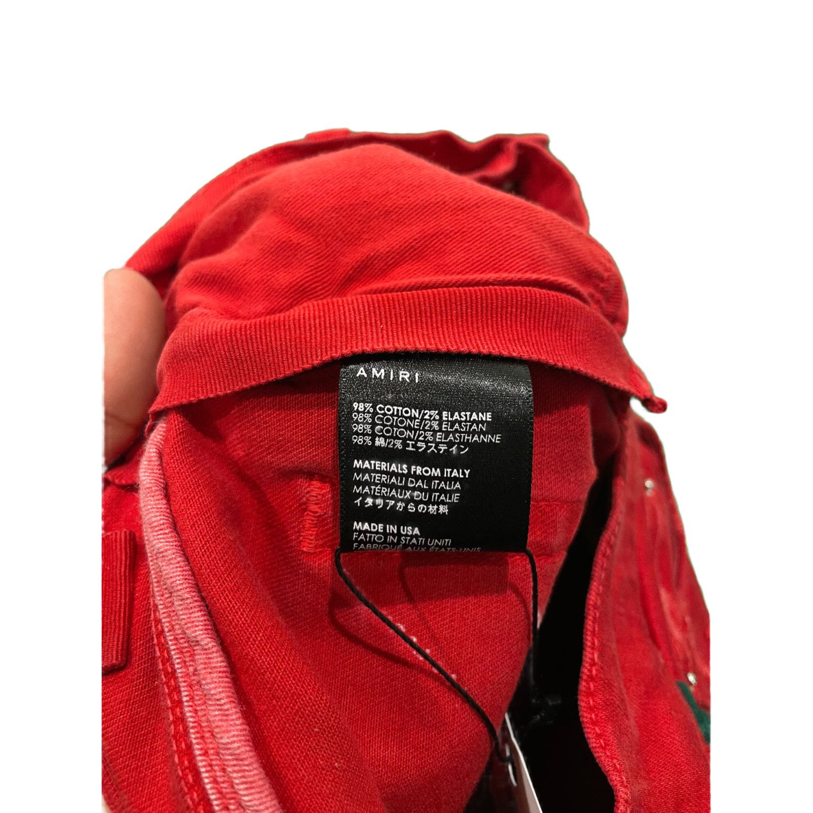 Amiri Amiri Thrasher Red & Black Jeans Size US 30 / EU 46 - 4 Thumbnail
