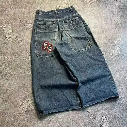 Japanese Brand × Jean Blue street washed retro straight denim shorts y2k Size US 32 / EU 48 - 2 Thumbnail