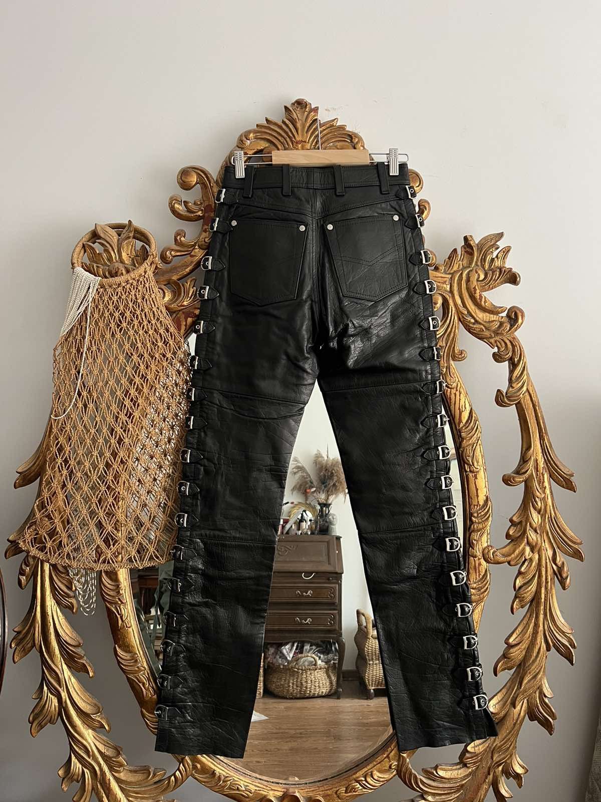 Vintage Rare Avant Garde Biker Leather Pants Sz 28 Size US 28 / EU 44 - 2 Thumbnail