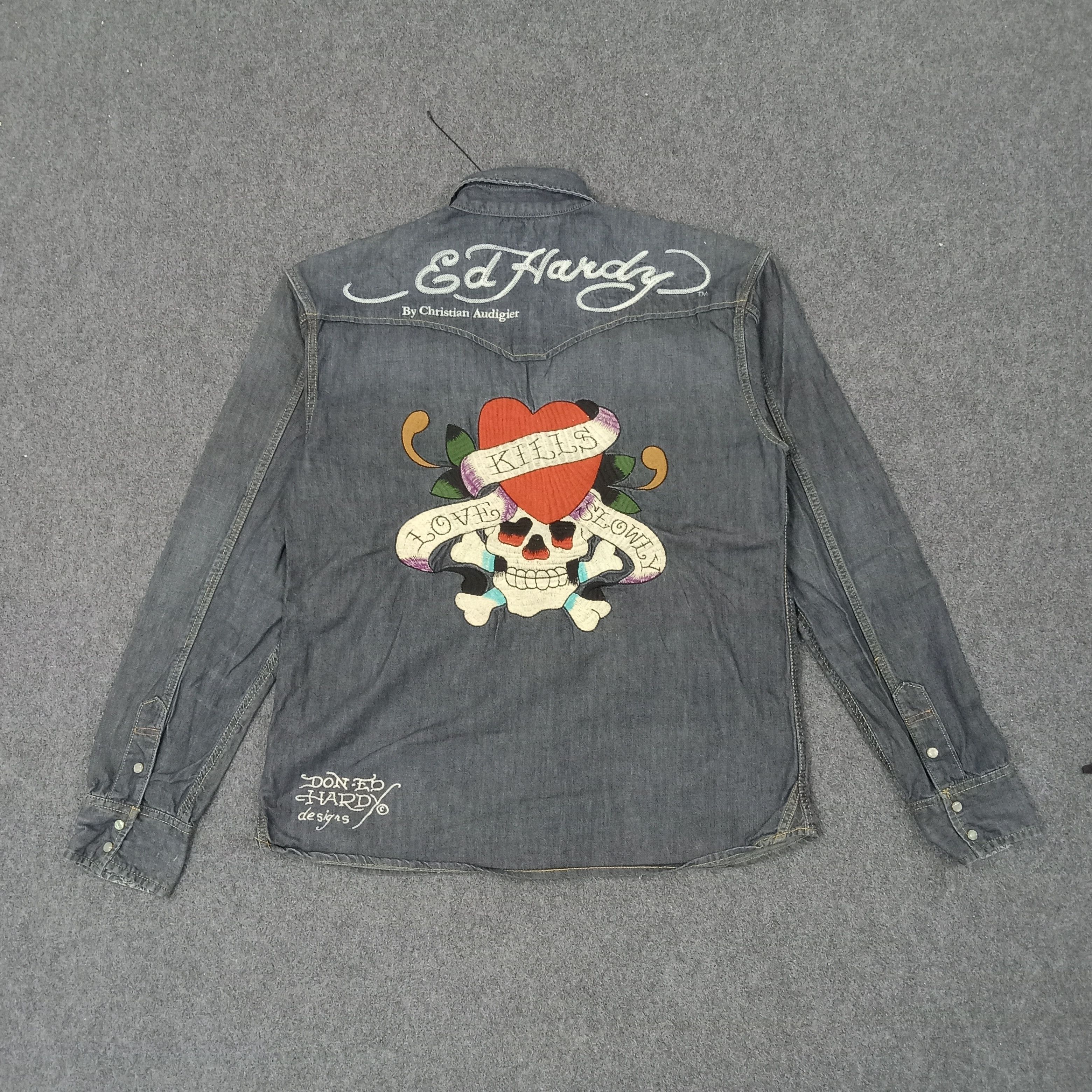 Ed Hardy Ed Hardy by Christian Audigier Shirt Button Up C239N18 Size US XL / EU 56 / 4 - 1 Thumbnail