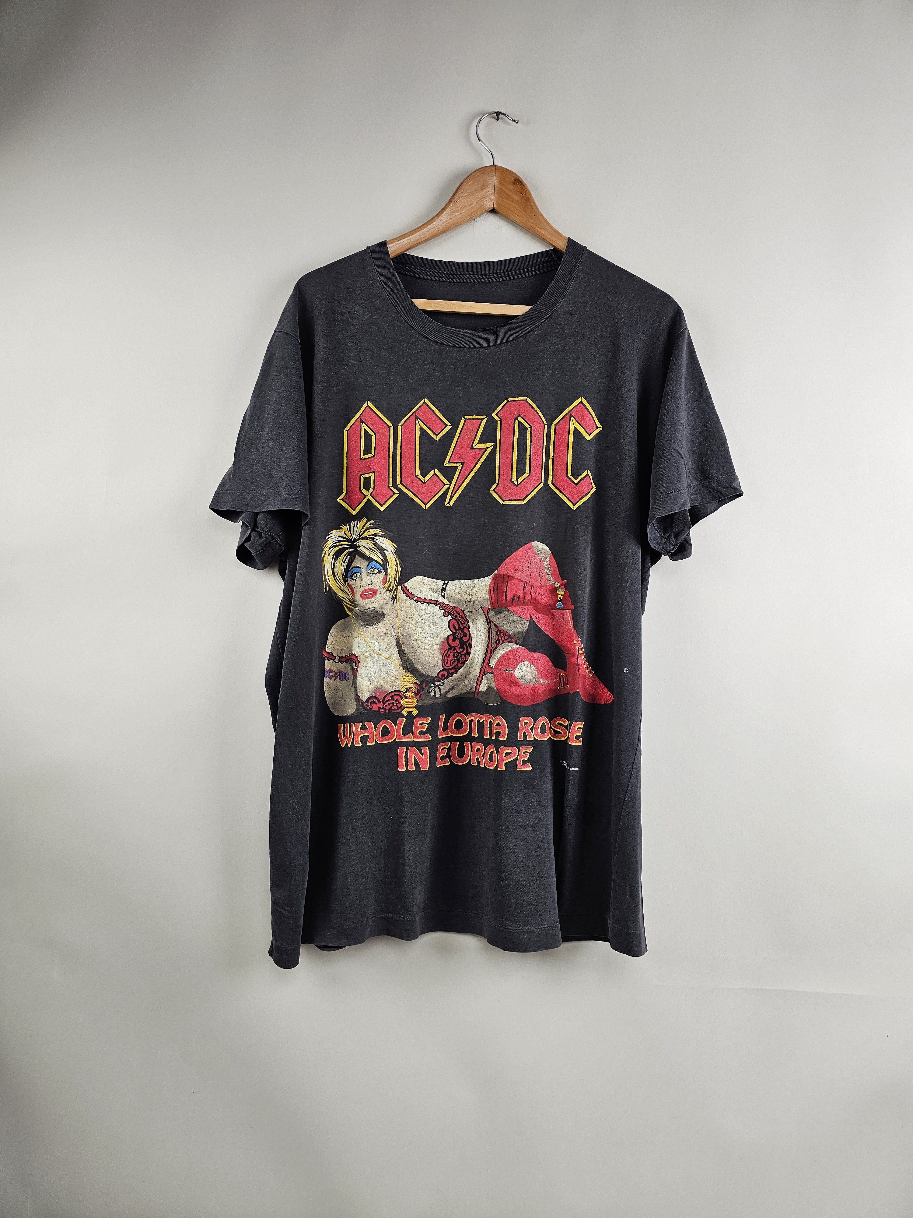 Image of 1991 Acdc Whole Lotta Rosie In Europe XL 22" 30" in Black, Men's