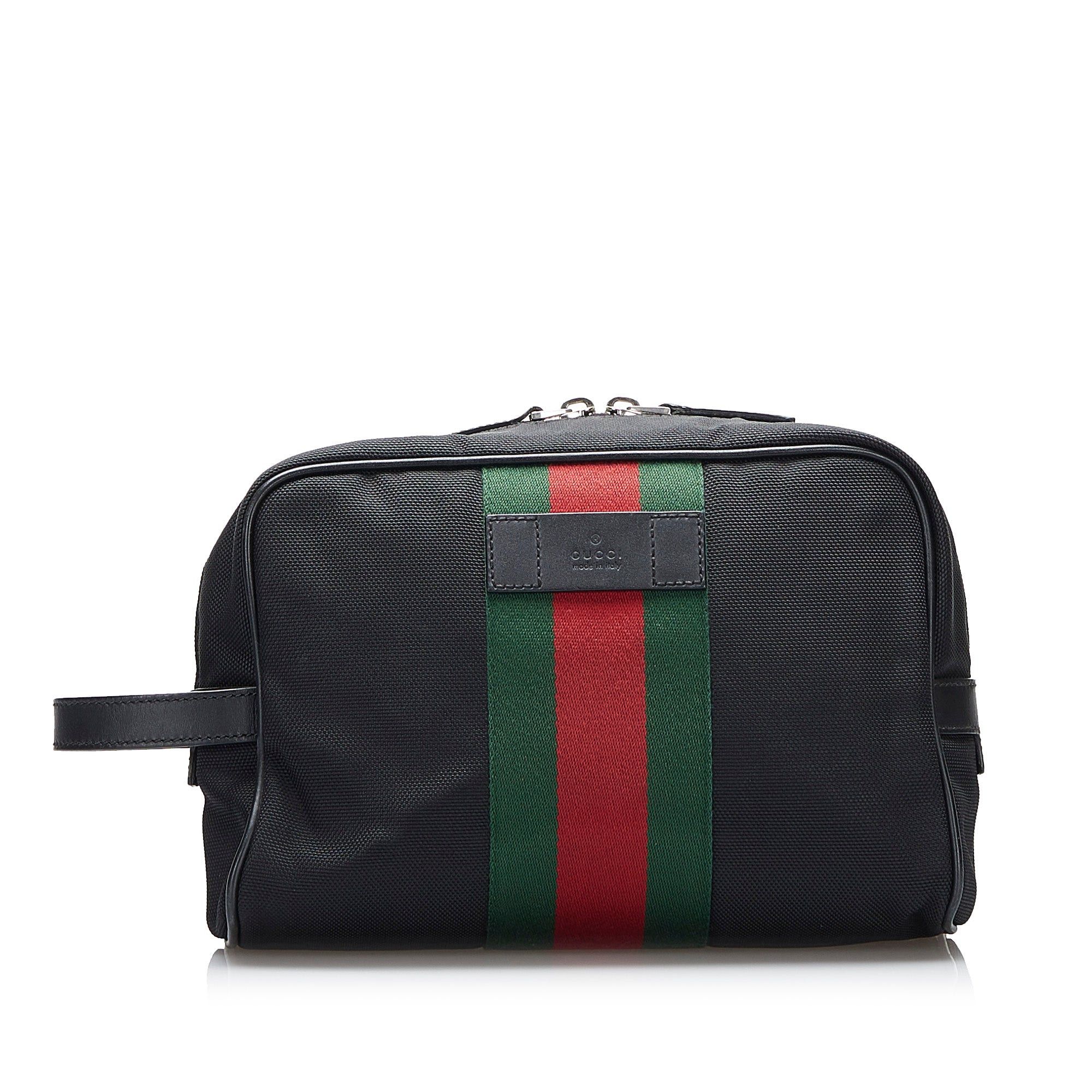 Gucci Nylon Techno Web Clutch Black