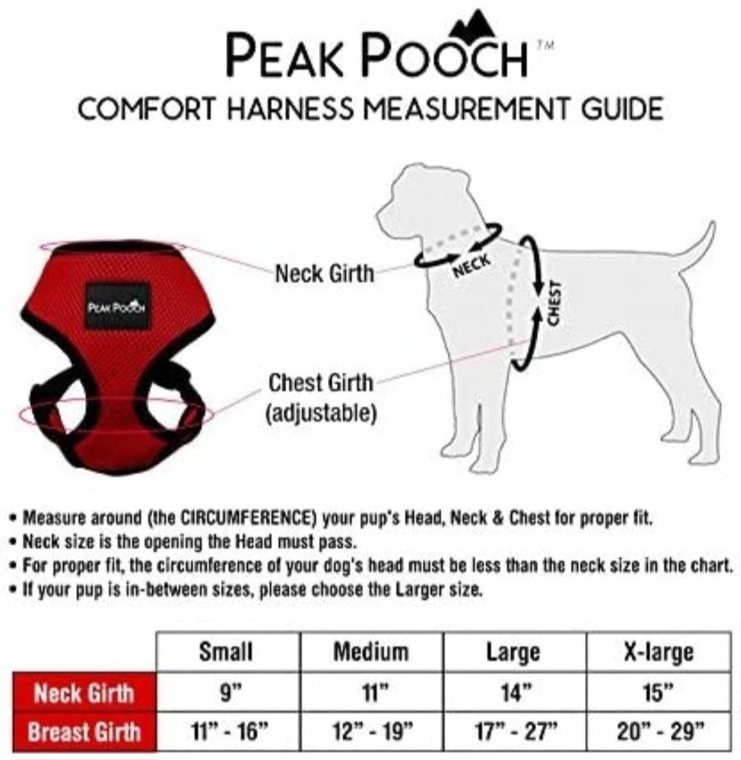 Other NWOT Peak Comfort Mesh Dog Harness Red Size XL Size ONE SIZE - 3 Thumbnail