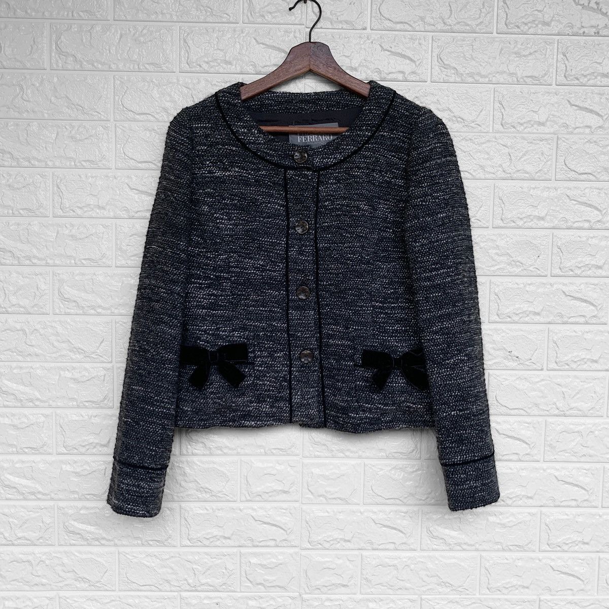 Other FRANCO FERRARO MILANO WOOL TWEED CARDIGAN JACKET Size S / US 4 / IT 40 - 4 Thumbnail