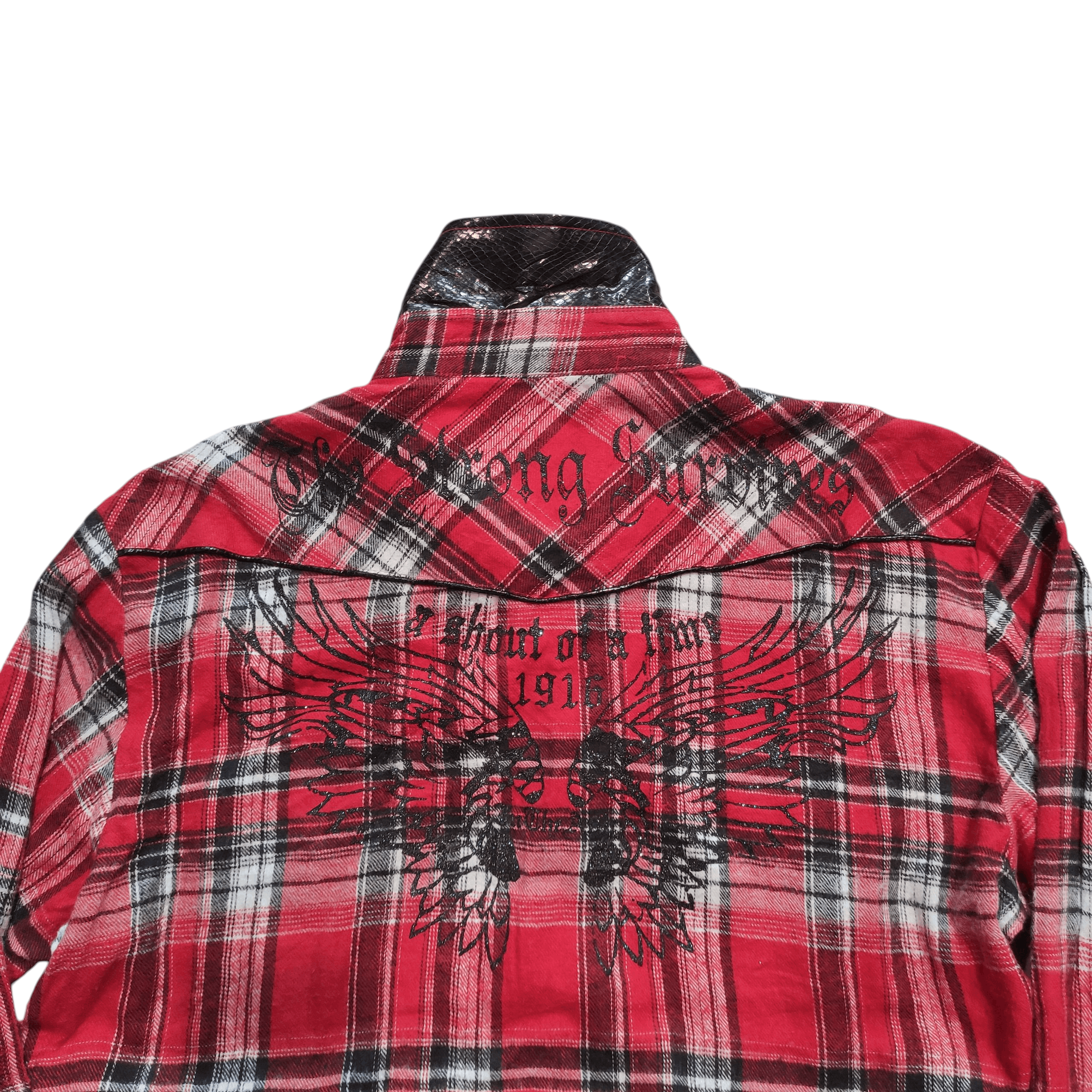 In The Attic In The Attic Vkei Plaid Shirt 2000s Snakeskin Size US L / EU 52-54 / 3 - 3 Thumbnail