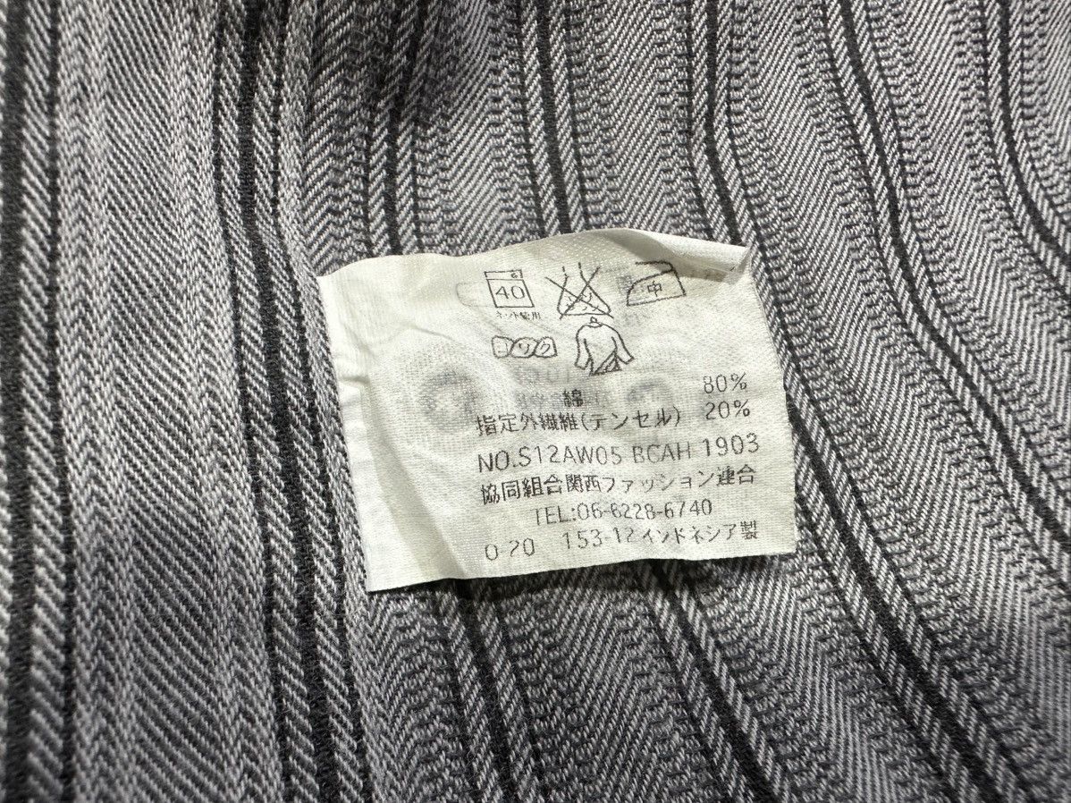 Japanese Brand × Kansai Yamamoto × Yohji Yamamoto 🔥Rare Vintage Kansai Yamamoto Striped Shirt Mandarin Collar Size US L / EU 52-54 / 3 - 7 Thumbnail