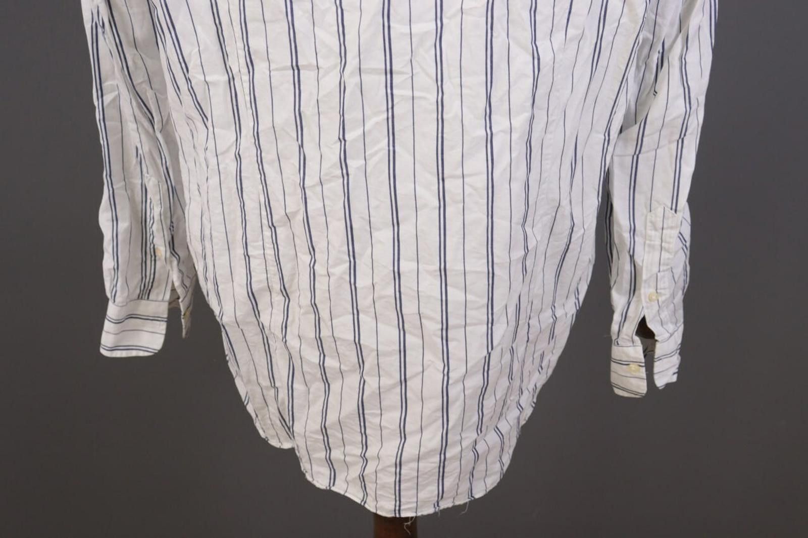 Designer Gutteridge White Striped Button Down Shirt Size 45 / 18 Size US M / EU 48-50 / 2 - 8 Thumbnail