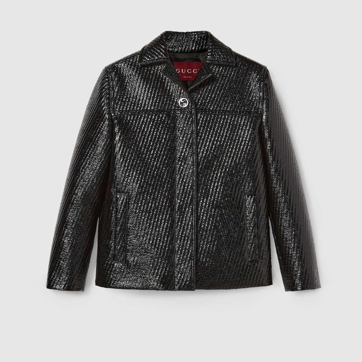 Gucci Gucci Diagonal Coated Wool Boxy Jacket SIZE 48 Size ONE SIZE - 1 Thumbnail