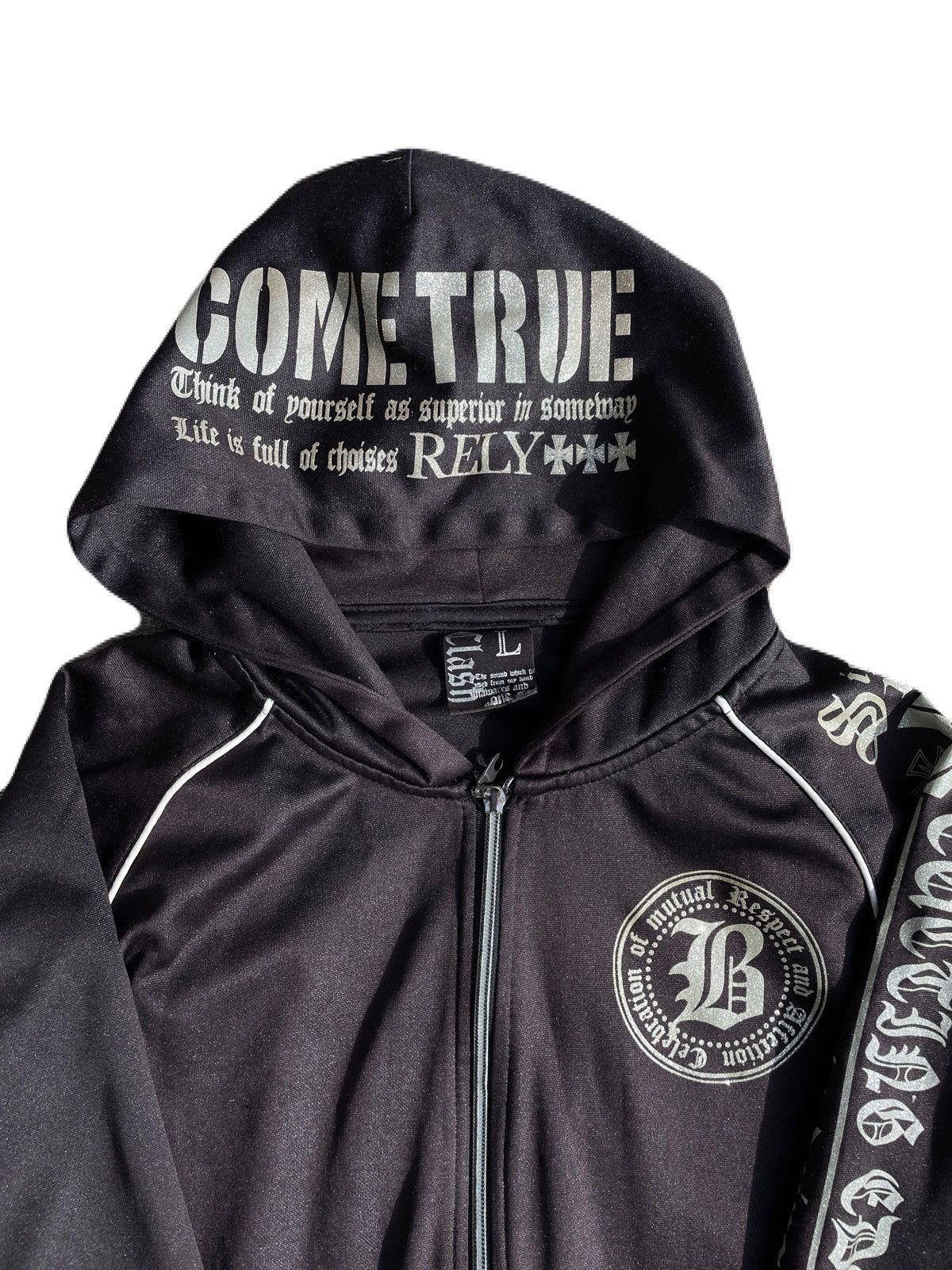 If Six Was Nine 2000s Japanese archive Vkei Glitter Poem Zip-up Hoodie Y2K Size US S / EU 44-46 / 1 - 5 Thumbnail