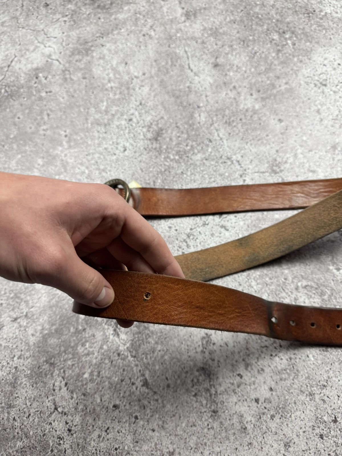 Diesel Vintage Diesel Leather Belt 90s Metal Letter Buckle Rare Y2K Size ONE SIZE - 10 Thumbnail