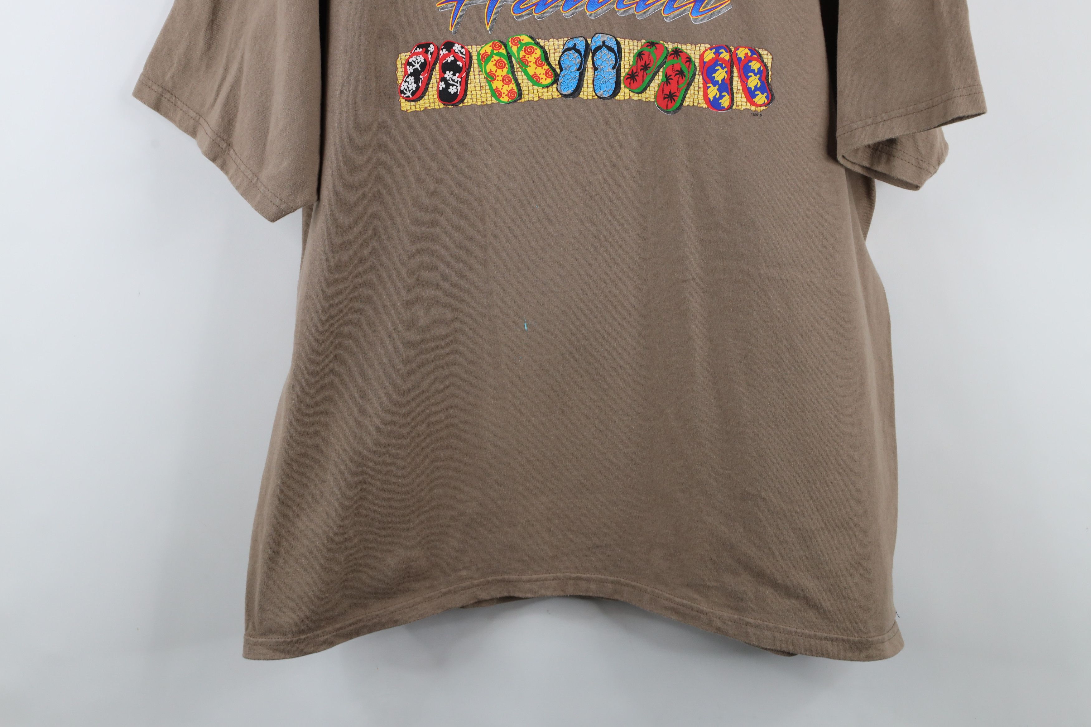 Vintage Vintage 90s Streetwear Hawaii Beach Palm Tree T-Shirt Brown Size US XL / EU 56 / 4 - 3 Thumbnail