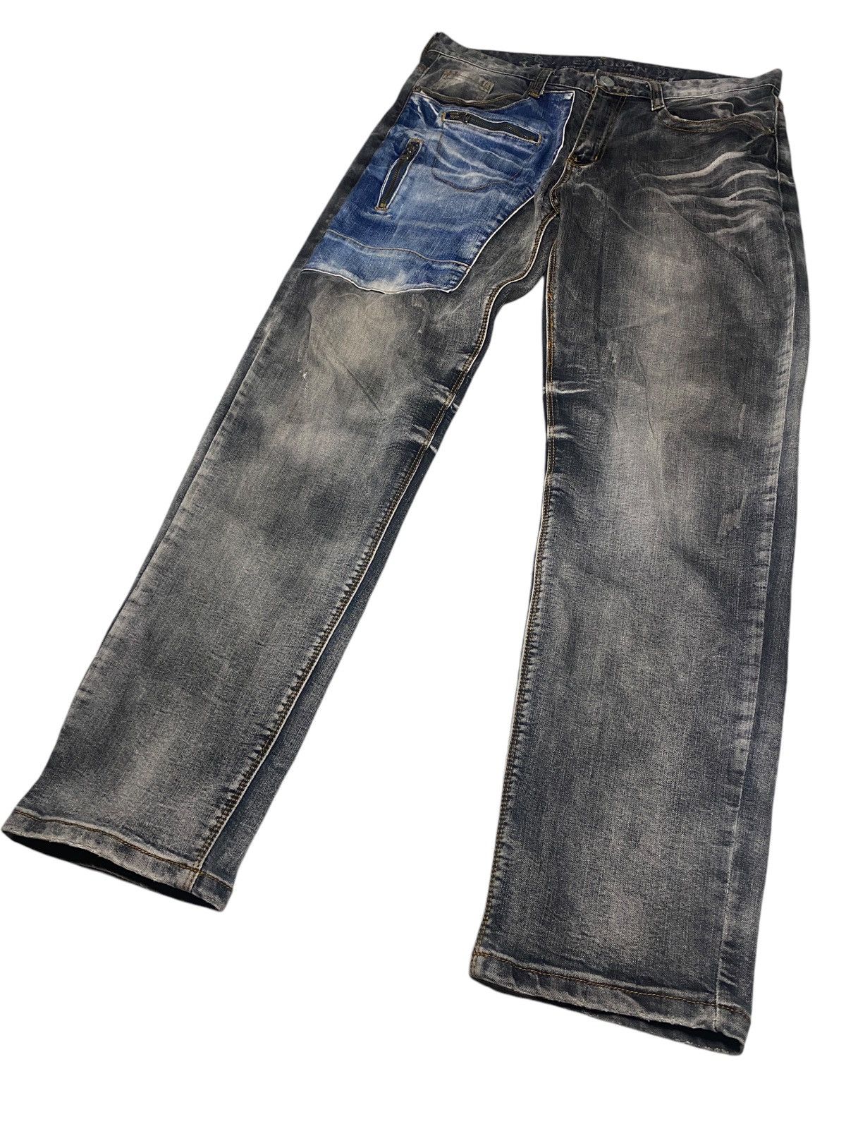 Hysteric Glamour 2000's Alex Rogan Patched Whiskered Washed Jeans Size US 35 - 5 Thumbnail