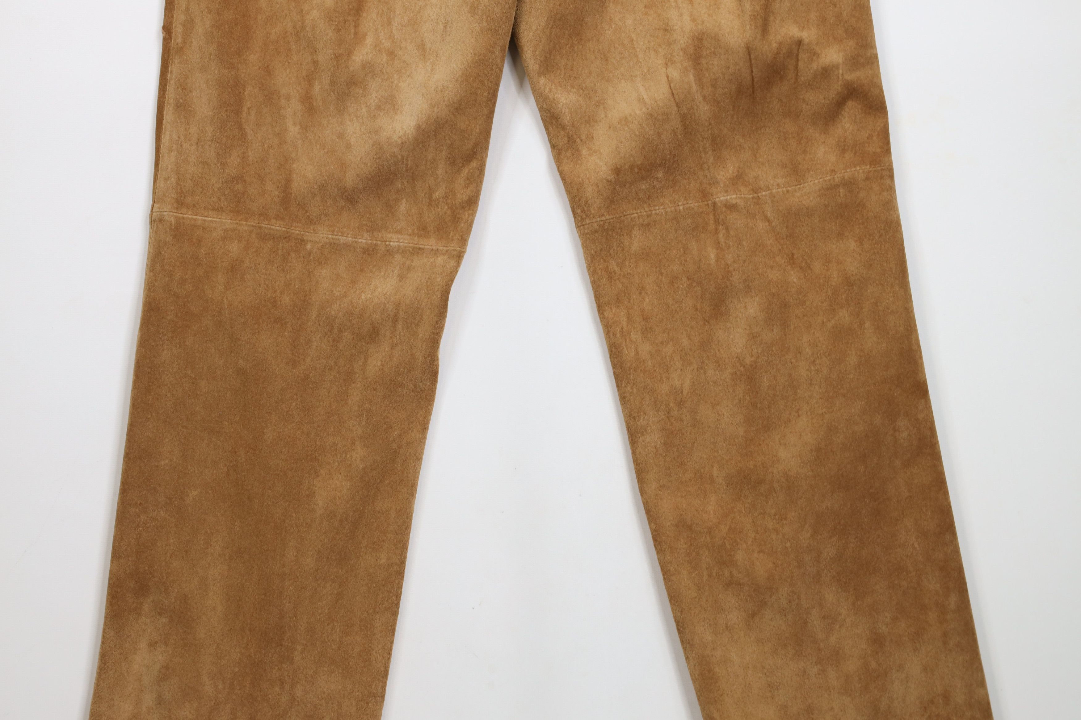 Vintage Vintage 90s Streetwear Leather Straight Leg Pants Brown Size 28" / US 6 / IT 42 - 10 Thumbnail