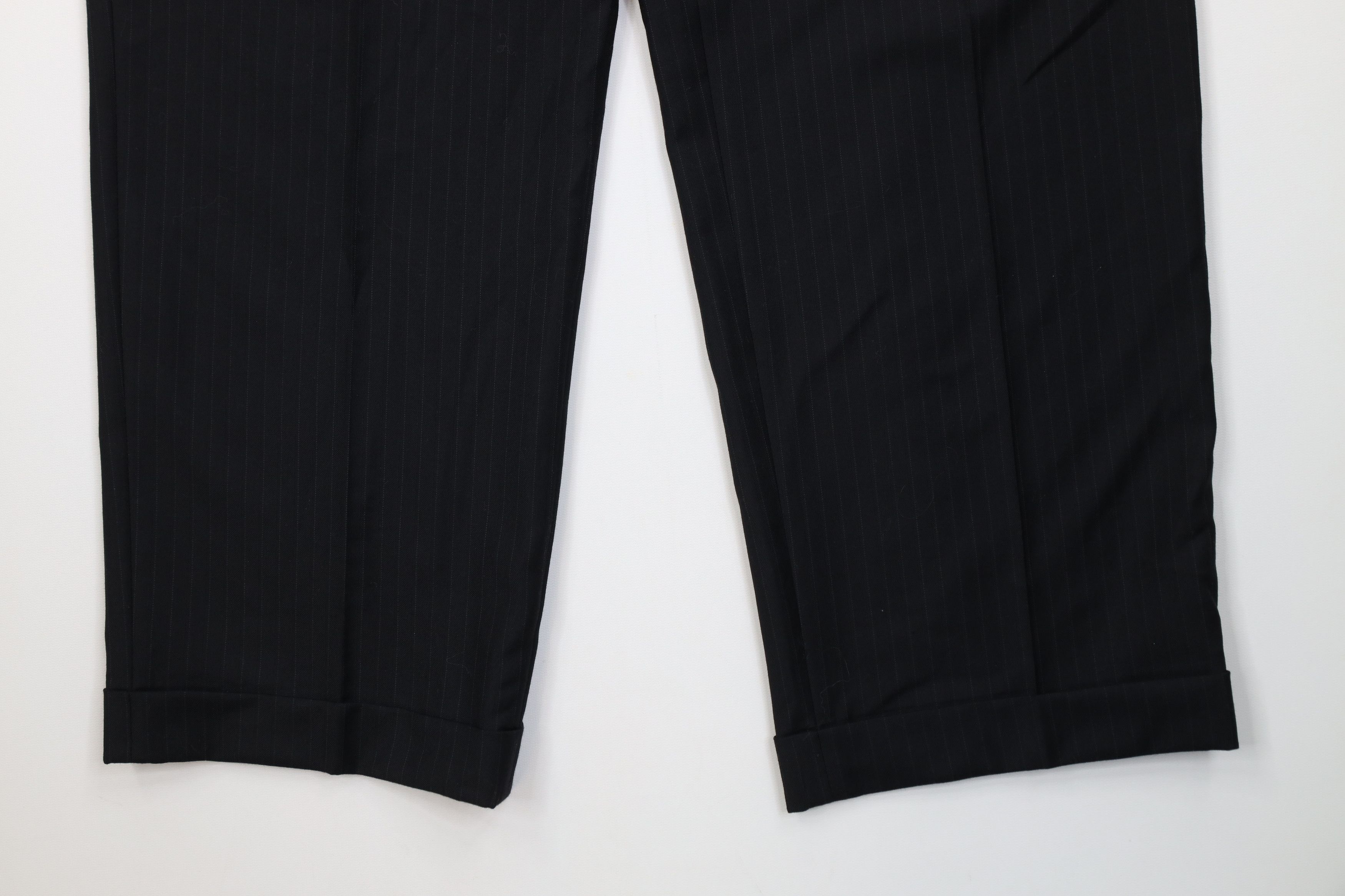 Vintage Vintage 90s Streetwear Wool Knit Wide Leg Chino Pants Black Size US 38 / EU 54 - 4 Thumbnail