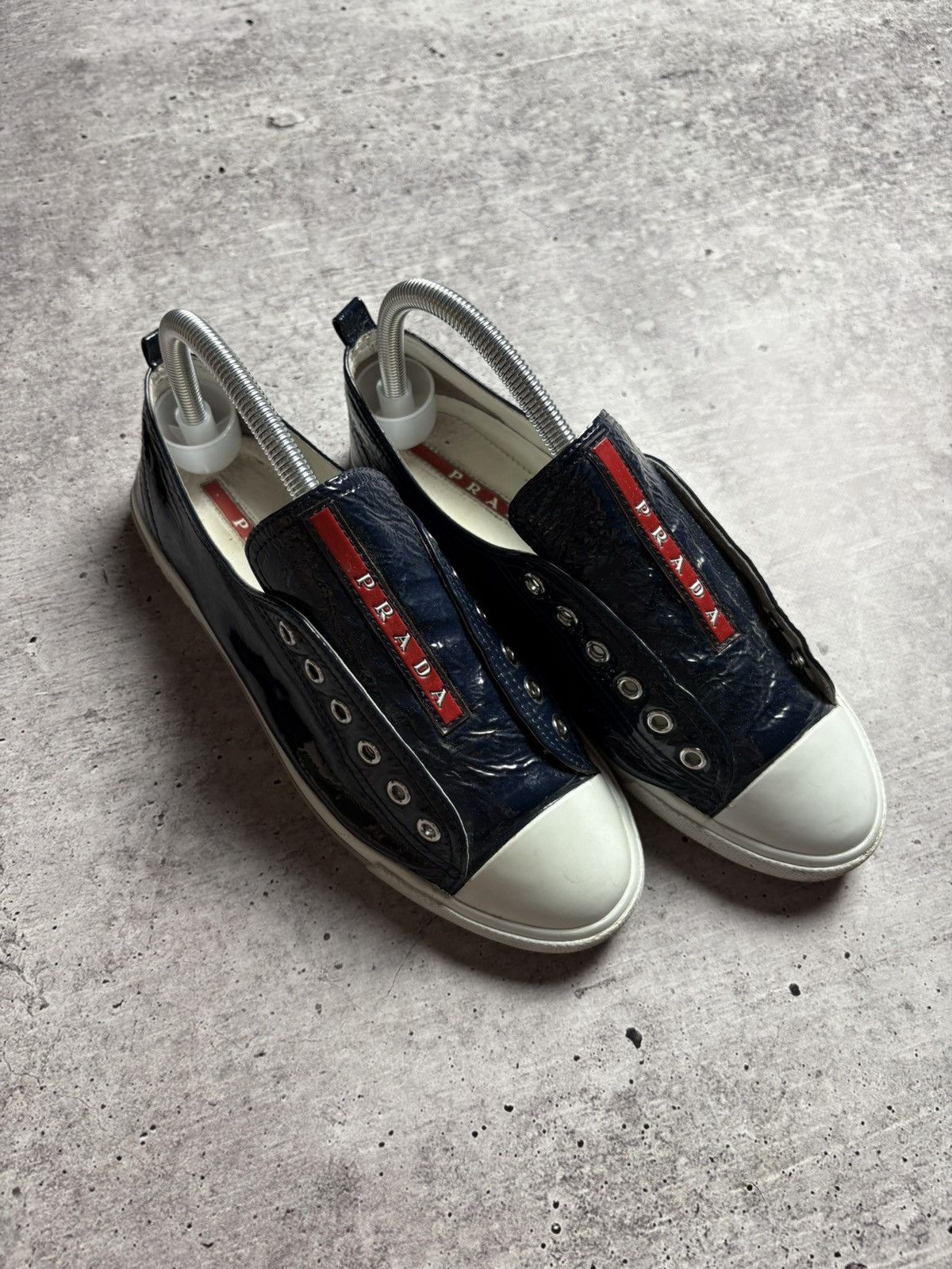 Prada Vintage Prada Leather Sneakers Size US 5.5 / EU 38 - 1 Thumbnail