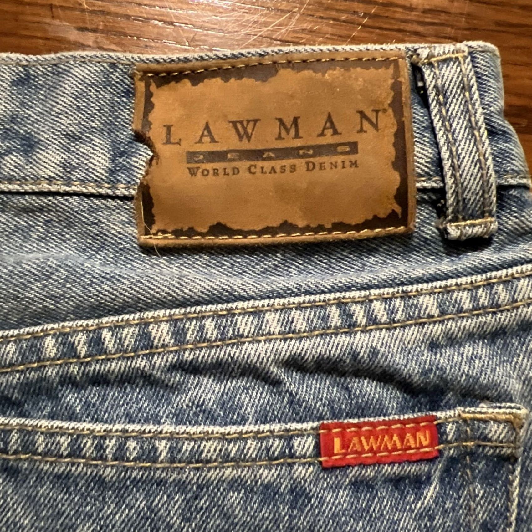 Vintage VINTAGE Lawman Jeans Women's High Waist Wide-Leg Blue 10 Denim 100% Cotton Regular Size Women Size 32" / US 10 / IT 46 - 3 Thumbnail