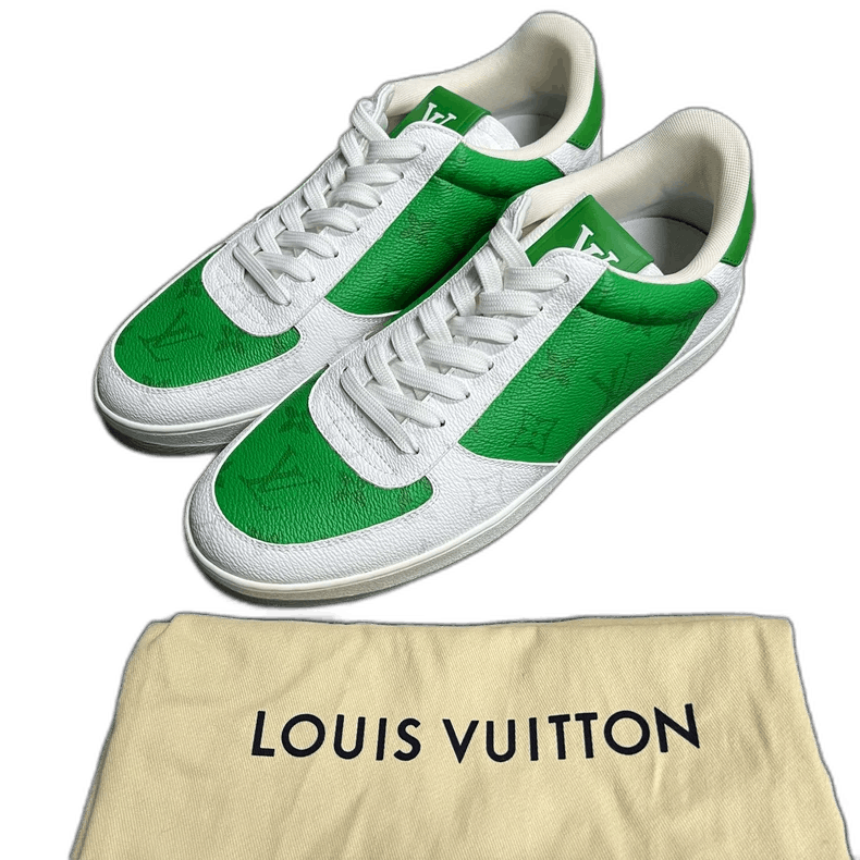 Louis Vuitton Louis Vuitton Green and White Low-Top Sneakers Size US 7 / EU 40 - 1 Thumbnail