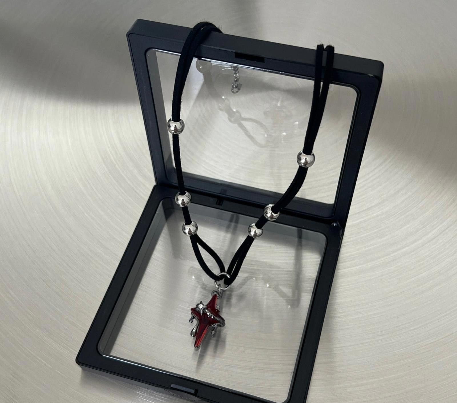 Jewelry Gothic Red Cross Pendant Necklace Size ONE SIZE - 5 Thumbnail