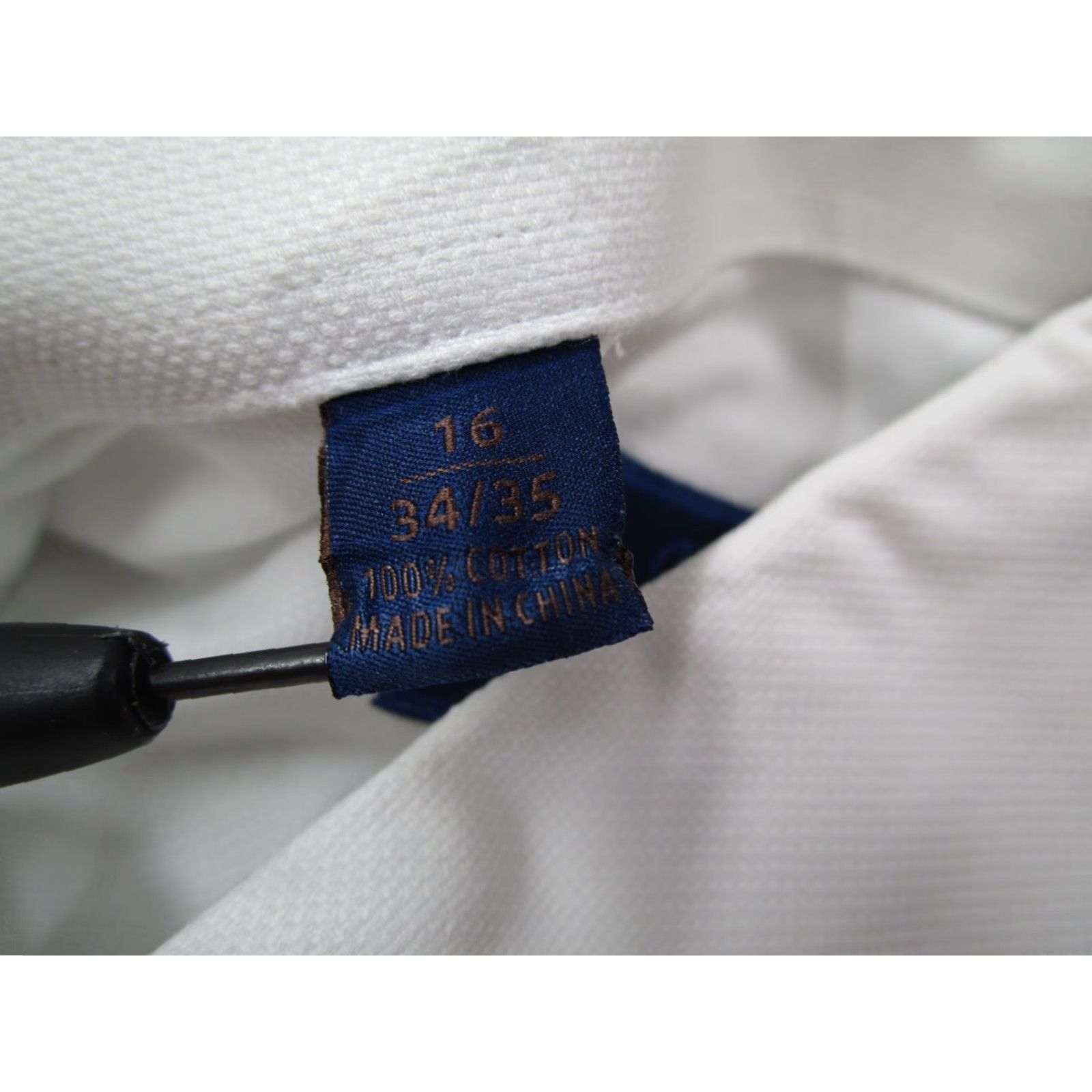 David Donahue David Donahue Dress Shirt Men 16 34 Slim Fit White Long Sleeve Button Up Dobby Work Size 34R - 4 Thumbnail