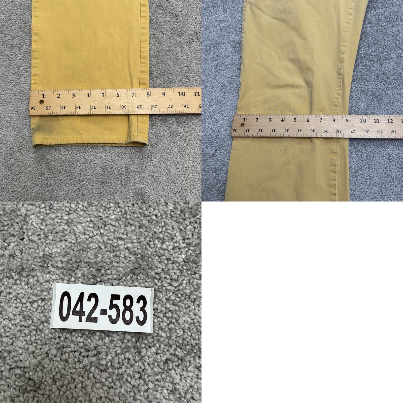 Bonobos Bonobos Chino Pants Mens 33x32 Yellow Straight Leg Flat Front Casual Cotton Size US 33 - 11 Thumbnail