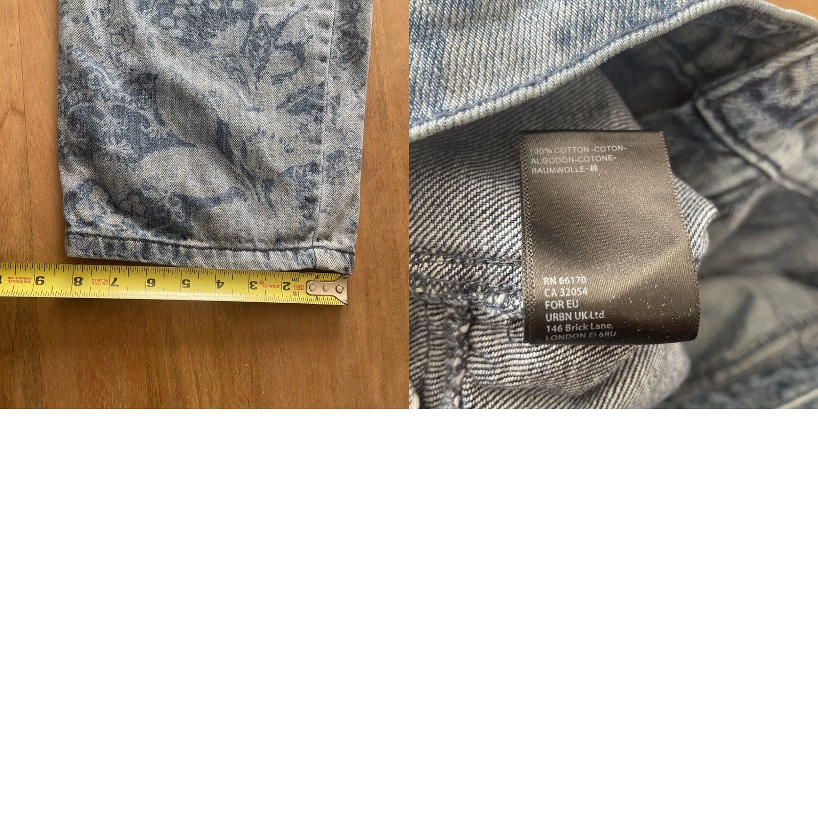 Bdg BDG Jeans: Urban High Rise Baggy Carpenter Paisley Denim Women Size 31 34x30 Blue 100% Cotton Rise High Inseam 30 Size 24" / US 00 / IT 34 - 8 Thumbnail