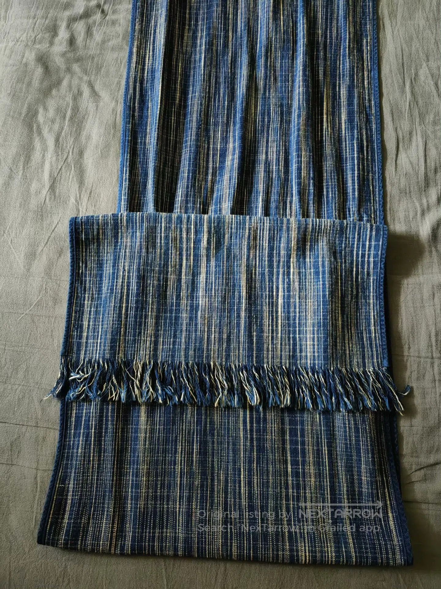 Other Vintage Handmade Blue Dyed Scarf. Size ONE SIZE - 2 Thumbnail