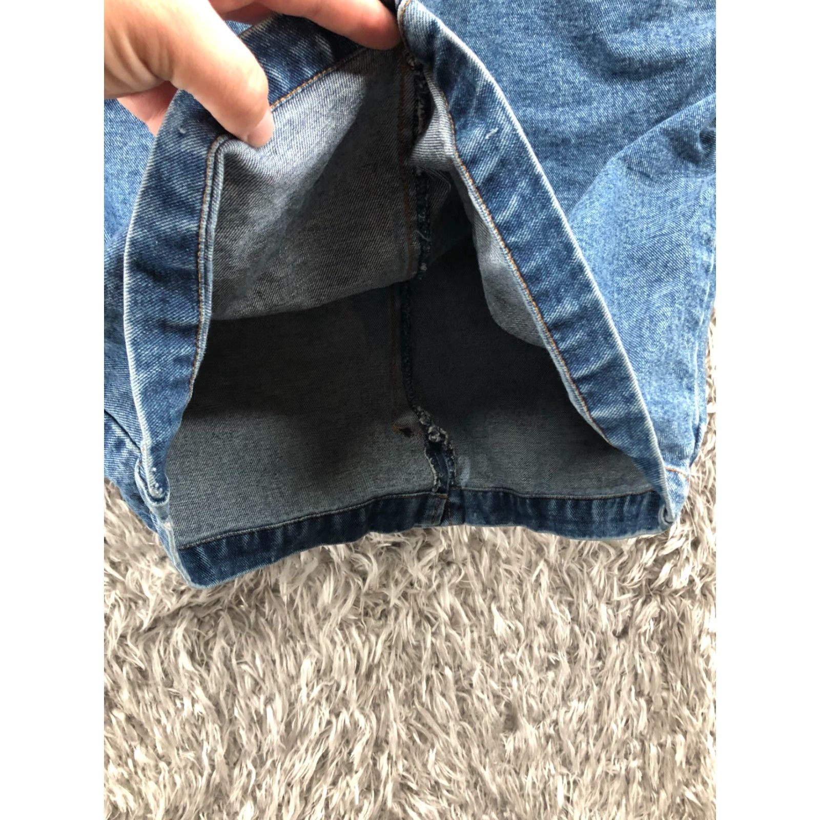 Bill Blass VINTAGE Bill Blass Denim Skirt Knee Length Blue Cotton 14 Women A-Line Button Zip Casual Modern Classic Skirt Womens Size 36" / US 14 / IT 50 - 4 Thumbnail
