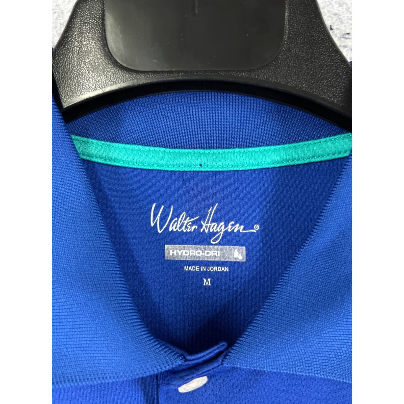 Vintage Walter Hagen Polo Shirt Mens Medium Blue Striped Golf 100% Polyester Size US M / EU 48-50 / 2 - 6 Thumbnail