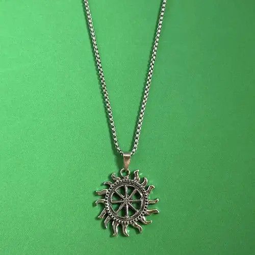 Designer × Jewelry Titanium Steel Sun Pendant Necklace for Men Women Size ONE SIZE - 1 Thumbnail