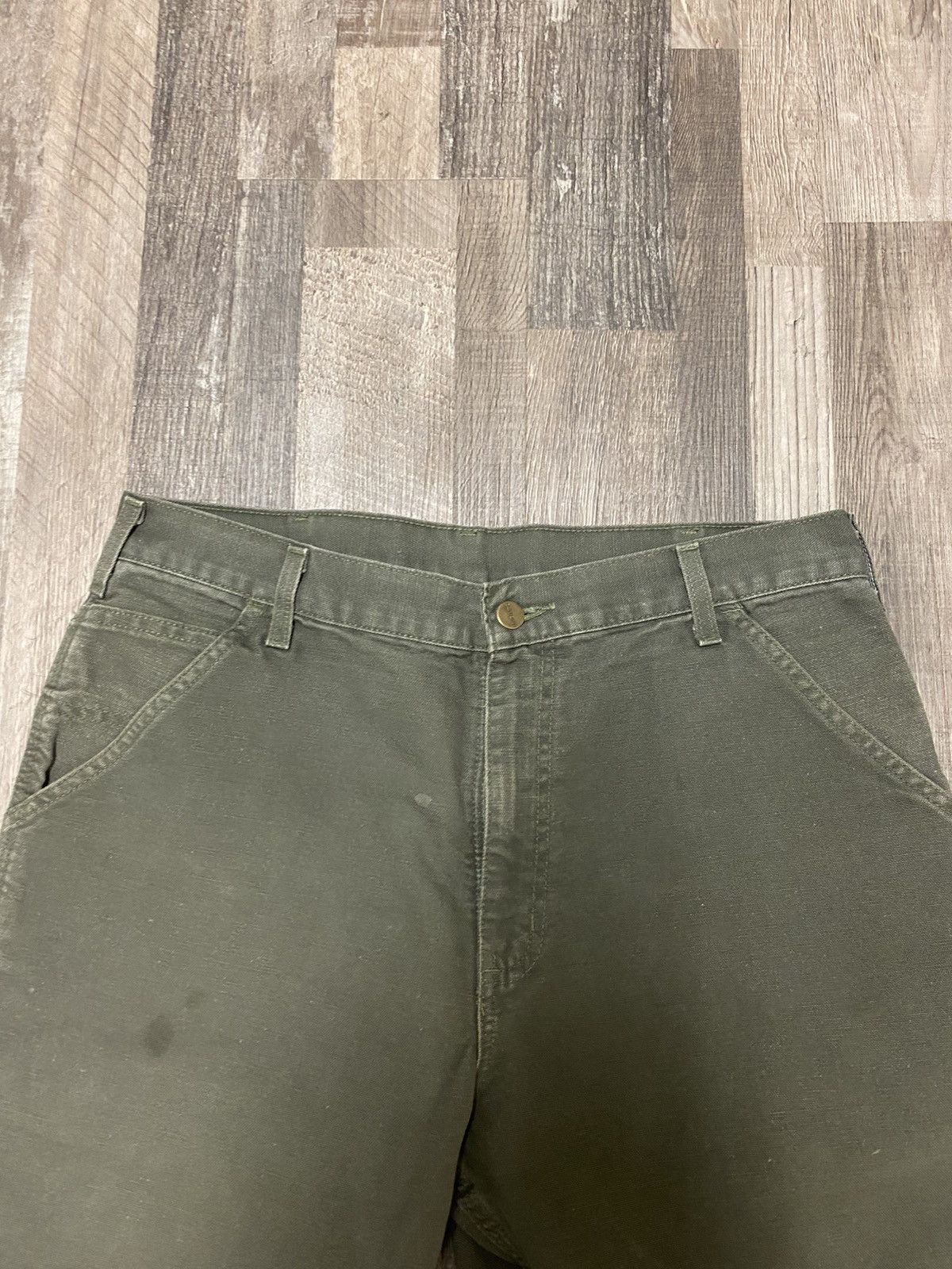 Carhartt Vintage Carhartt Olive Green Big Patch Carpenter Pants Baggy Size US 34 / EU 50 - 8 Thumbnail