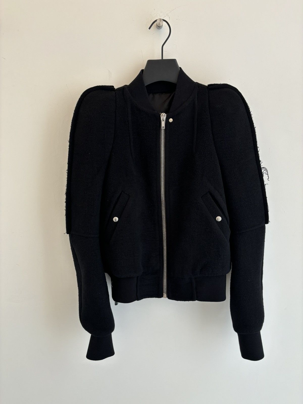 Image of Avant Garde Rick Owens F/w22 Strobe Bionic Puff Sleeve Bomber in Black, Men's (Size Small)