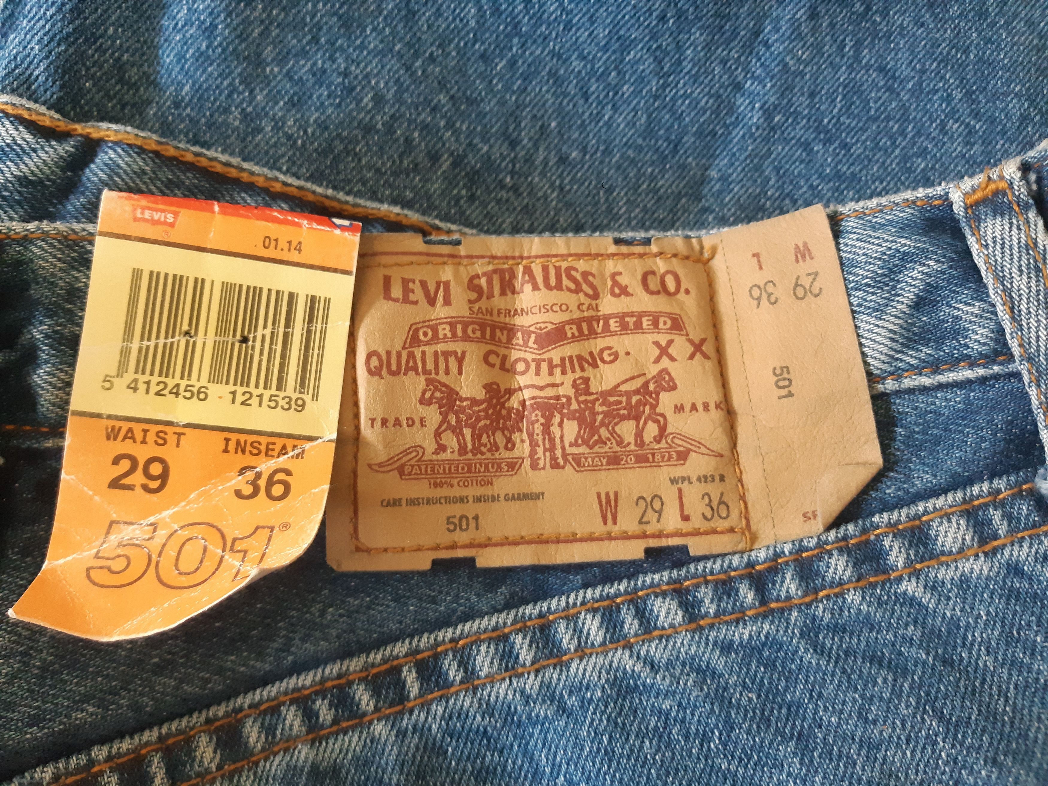 Levi's Vintage 90s LEVIS 501 Jeans USA size W29/L36 NWT Size 29" - 8 Thumbnail