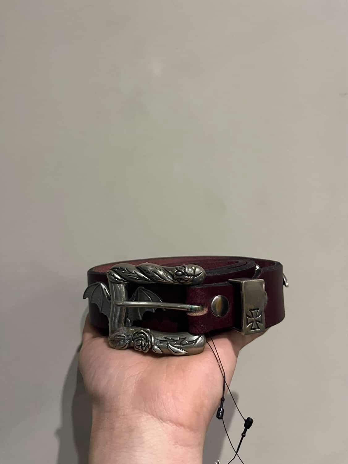 Enfants Riches Deprimes ERD ROSE BUCKLE & STUDDED BAT BELT Size 40 - 3 Thumbnail