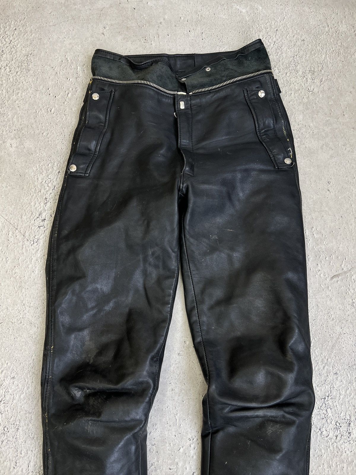 14th Addiction Avantgarde zipper moto racing leather pants balenciaga style Size US 31 - 2 Thumbnail