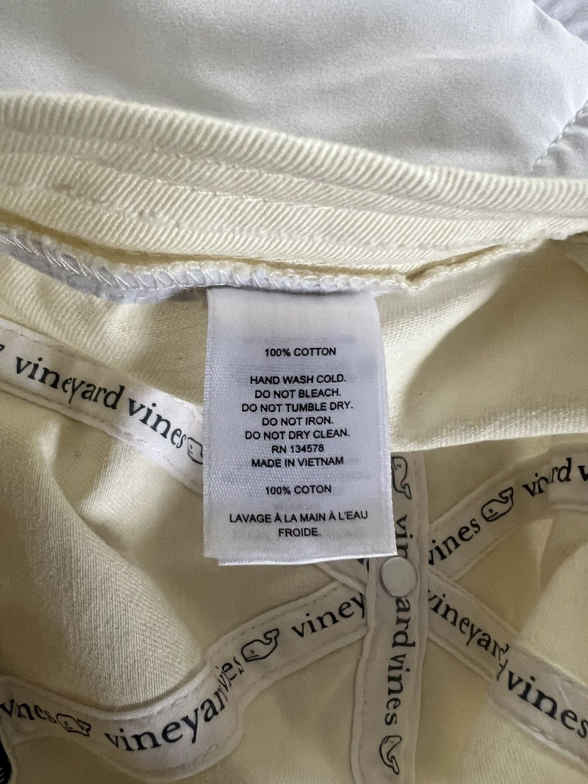 Vineyard Vines Vineyard Vines Whale Strapback Hat Off White Adjustable Size ONE SIZE - 3 Thumbnail
