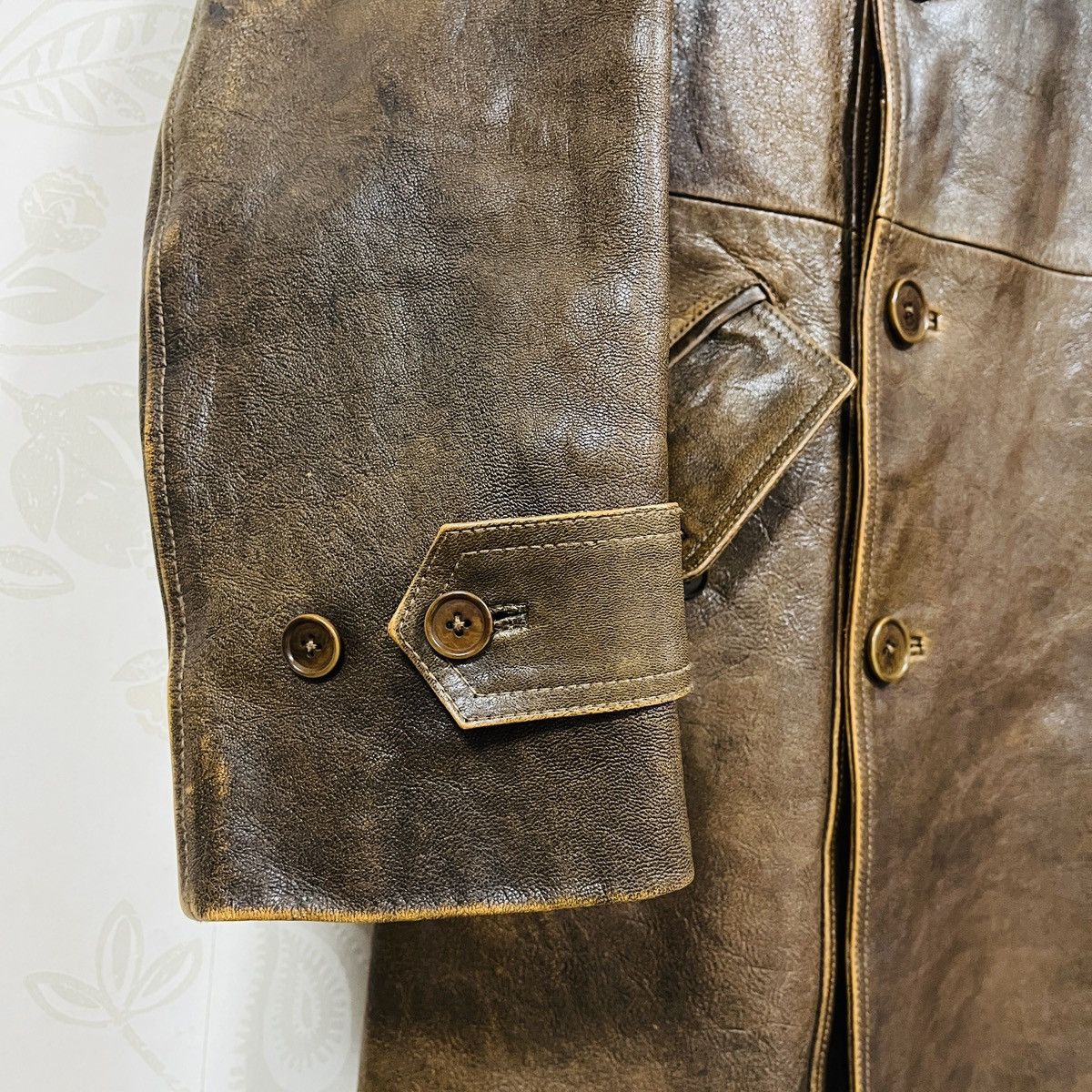 Genuine Leather × John Varvatos JOHN VARVATOS GOAT LEATHER TRENCH COAT ITALY SIZE 52 Size US L / EU 52-54 / 3 - 9 Thumbnail