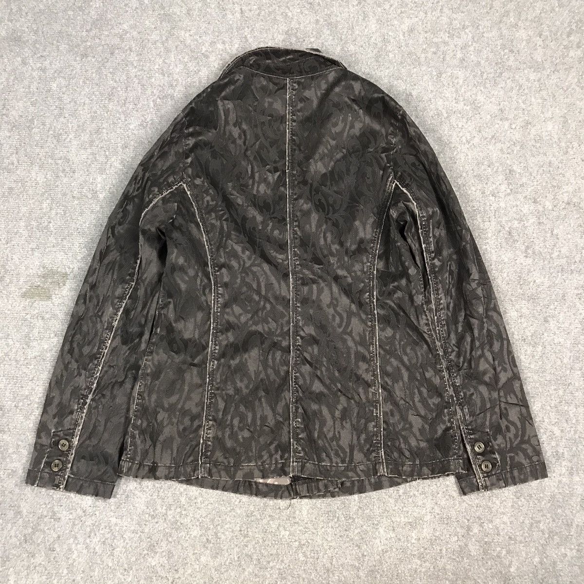 Japanese Brand × Vintage BLACK FLOWER DESIGN JACKET PUNK STYLE Size US XS / EU 42 / 0 - 6 Thumbnail